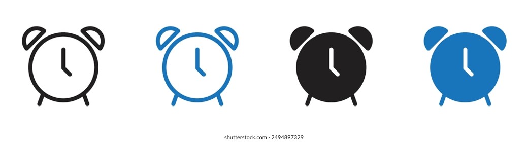 Conjunto de iconos de reloj Vector de ilustración con trazo fino
