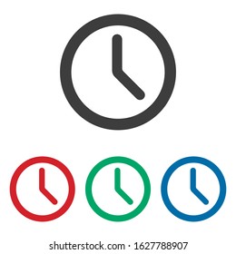Clock icon set isolated on white background. Vector illustration. Eps 10.