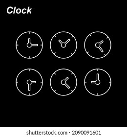 clock icon set with liine art style