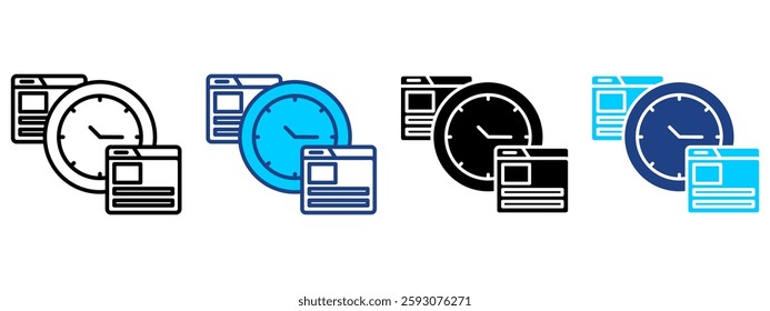 Clock Icon Set Multiple Style Collection