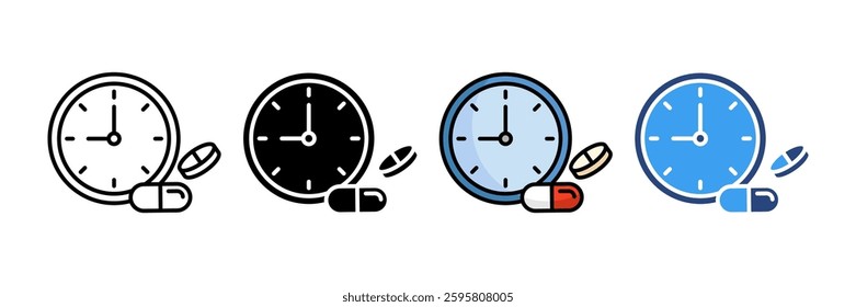 Clock Icon Set Multiple Style Collection
