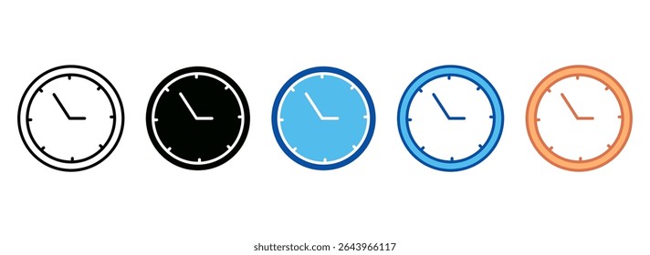 Clock Icon Set Multiple Style Collection