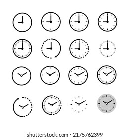 Clock-Symbol auf weißem Hintergrund, Vektorgrafik der Uhr