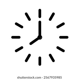 Clock icon set on white background