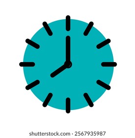 Clock icon set on white background