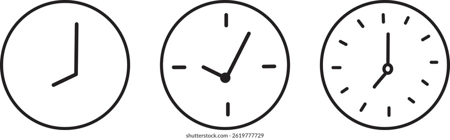 Clock icon set. quick time icon on white background symbol. Clocks icon design,
