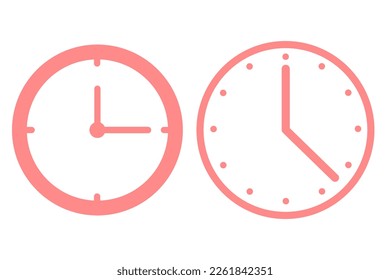 Clock icon set. Task time icon and watch symbol. History Icon and Timer icon symbol. Time and Date clock line. Time clock symbol Passage of time.