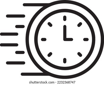 Clock icon set. Time clock icons collection. Line clocks symbol. Quick time or deadline icon. Express service symbol. Vector illustration
