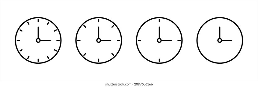 Clock icon set. Time. Lifetime. Vector on isolated background. EPS 10.