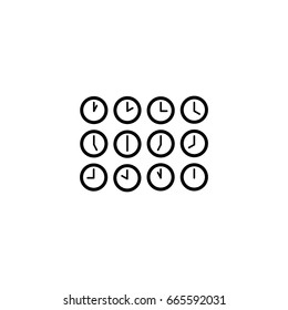 Clock Icon Set, Time symbol, vector