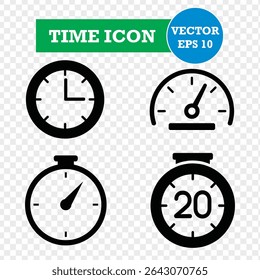 Clock icon set. time symbols for planning and scheduling