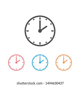Clock icon set, time icon vector