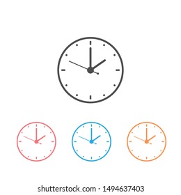 Clock icon set, time icon vector