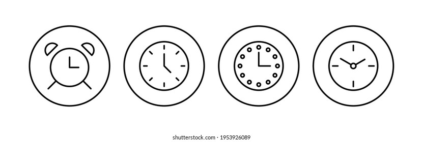 Clock icon set. Time icon vector. watch icon symbol