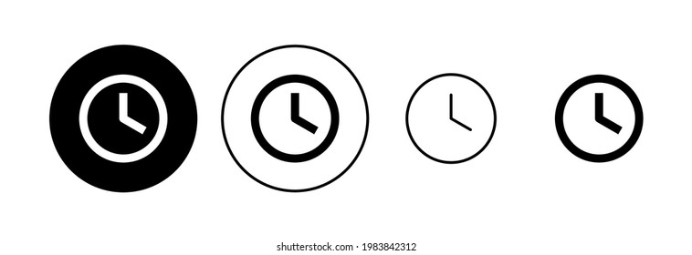 Clock icon set. Time icon vector. watch icon symbol
