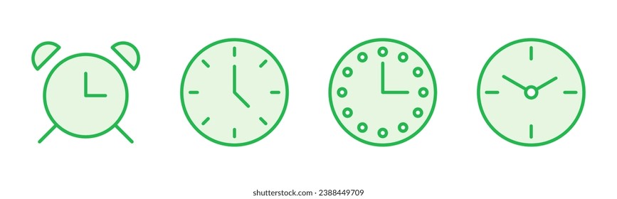 Clock icon set. Time icon vector. watch icon symbol