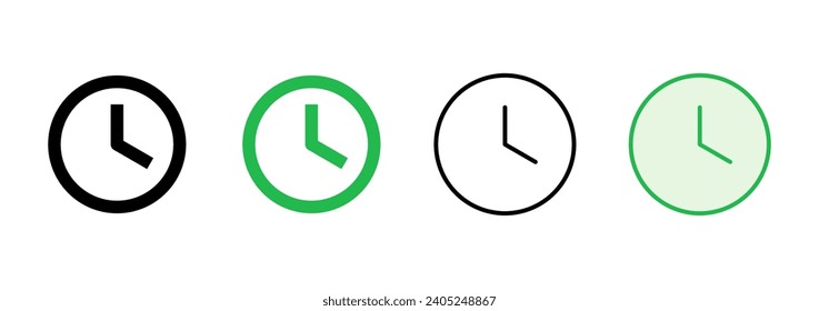 Clock icon set. Time icon vector. watch icon symbol