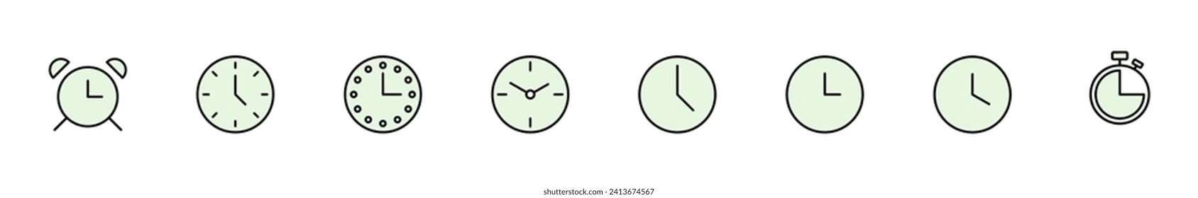 Clock icon set. Time icon vector. watch icon symbol