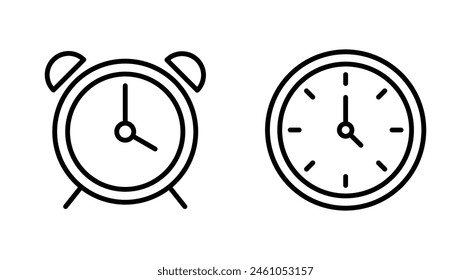 Icono de reloj ajustado. Vector de icono de tiempo.