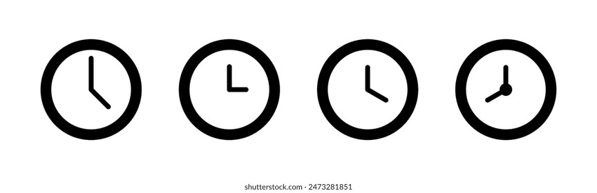 Icono de reloj ajustado. Vector de icono de tiempo.