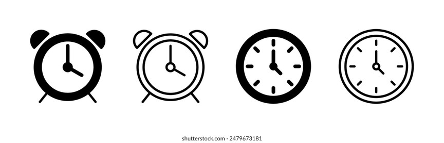 Icono de reloj ajustado. Vector de icono de tiempo.