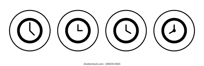 Clock icon set. Time icon vector. watch icon symbol