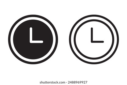 Clock icon set. Time icon vector. watch icon symbol, Time clock icons collection. Line clocks symbol isolated on white background