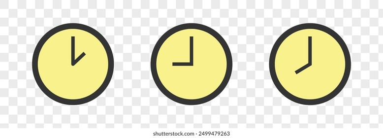 Clock icon set. Time icon vector. watch icon symbol. Clock icon. Eps 10.