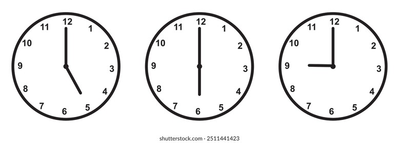 Clock icon set. Time icon vector. watch icon symbol