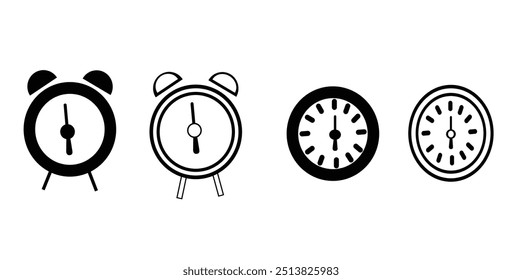 Ícone de relógio definido. ícone de tempo vetor. ícone de relógio símbolo cronômetro ilustração vetorial. Símbolo e sinal do temporizador. Contagem Regressiva, ícone Período.