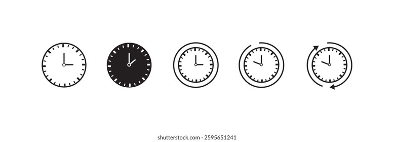 Clock icon set. Time icon vector. watch icon symbol