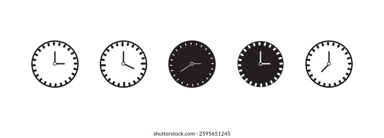 Clock icon set. Time icon vector. watch icon symbol