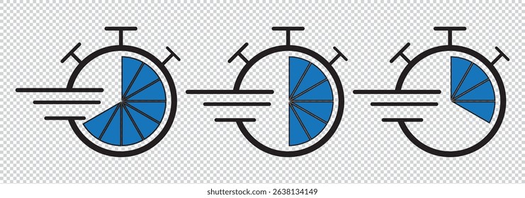 Clock icon set. Time icon vector. watch icon symbol. Time icon vector. watch symbol. Flat alarm clock icons set in vector illustration. Variety clocks design. EPS 10