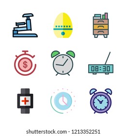 clock icon set. vector set about time, alarm clock, smartwatch and stapple icons set.