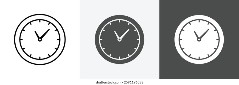 Clock icon set vector art