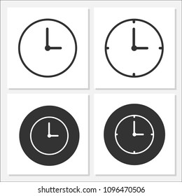 Clock Icon Set Vector Design