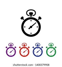 Clock Icon set vector Design five color version on white background. Clock icon design template. 24 hour assistance , clock , vector illustration