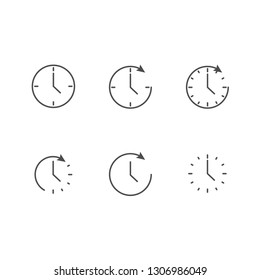 Clock icon set . Vector . EPS 10