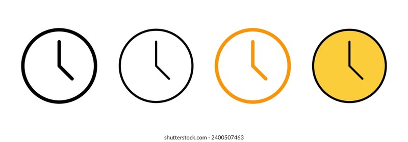 Clock icon set vector. Time sign and symbol. watch icon