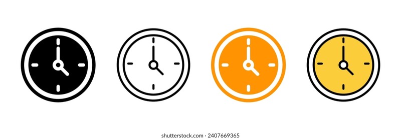 Clock icon set vector. Time sign and symbol. watch icon