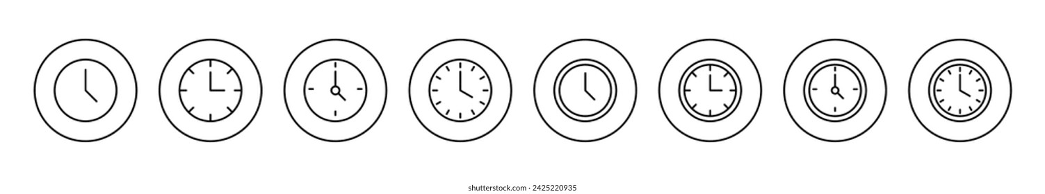 Clock icon set vector. Time sign and symbol. watch icon