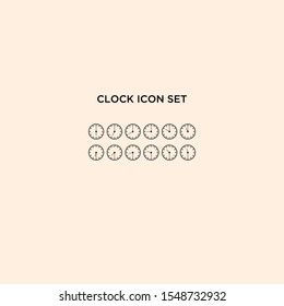 CLOCK ICON SET VECTOR FOR YOUR BUSINESS
