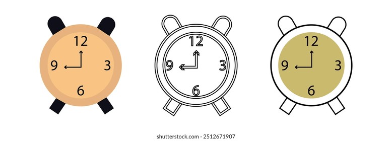 Conjunto de iconos de reloj, icono de reloj, icono de alarma sobre fondo blanco eps 10.