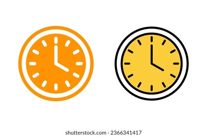 Icono de reloj establecido para la aplicación web y móvil. Signo y símbolo de tiempo. icono de reloj
