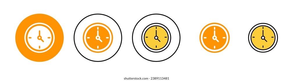 Clock icon set for web and mobile app. Time sign and symbol. watch icon