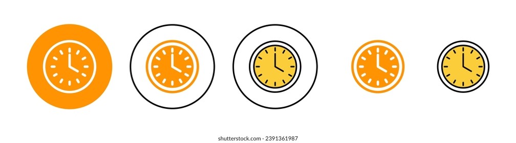 Clock icon set for web and mobile app. Time sign and symbol. watch icon