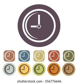 Clock icon set.Vector illustration
