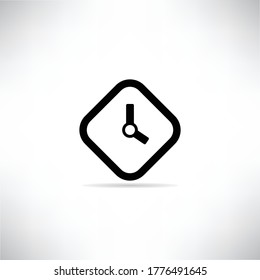 icono de reloj con sombra en la ilustración de fondo gris