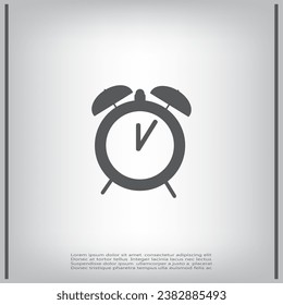 clock icon with shadow on a grey background