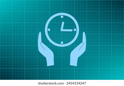 clock icon with shadow on a grey background